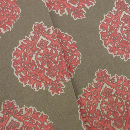 *6 YD PC - Brown/Red Medallion Print Home Decorating Fabric