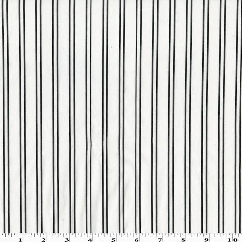 Black/White Cotton Blend Stripe Stretch Shirting 77207