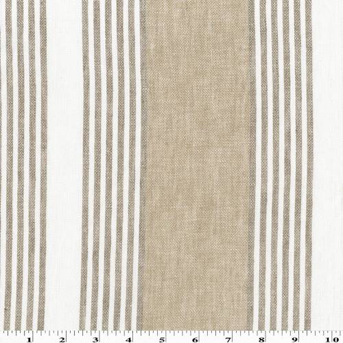 Beige/Brown/White Stripe Linen Blend 77108