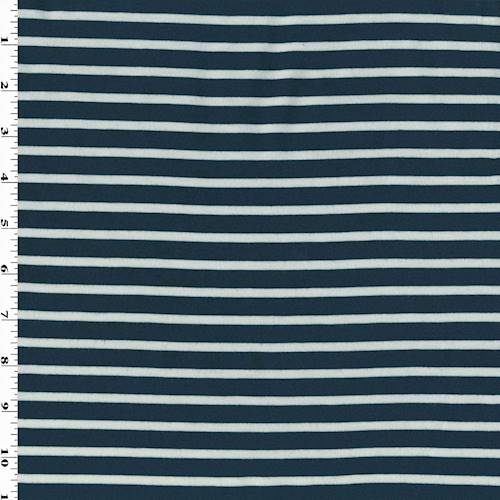 Navy Blue/White Stripe Jersey Knit 77182