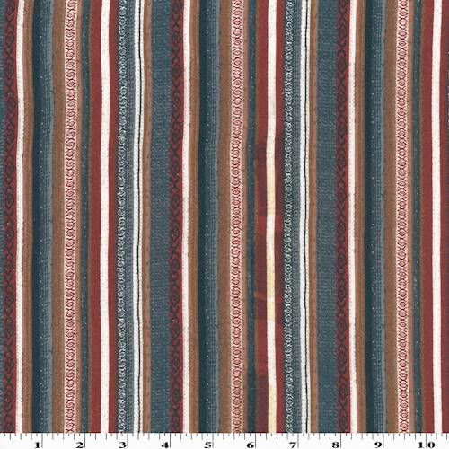 Flint Stone Brown/Red/Multi Rayon Stripe Tribal Print Challis 77199