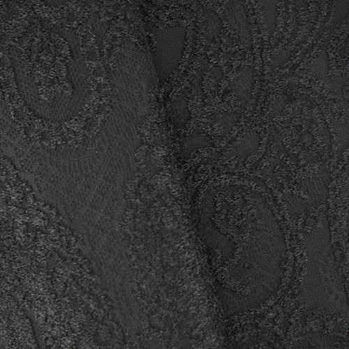 Pitch Black Paisley Texture Jacquard Jacketing 77758