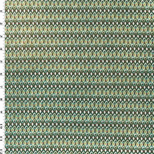 Teal/Brown/Multi Diamond Dot Print Slinky Knit 77504