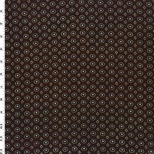 Brown/Silver/Gold Diamond Dot Print Slinky Knit 77507