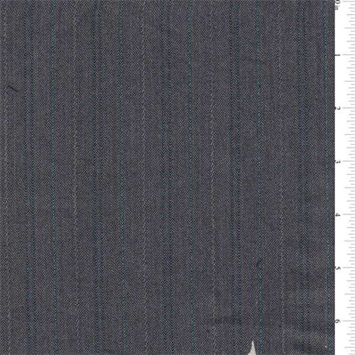 *1 1/2 YD PC--Charcoal/Teal Embroidered Suiting