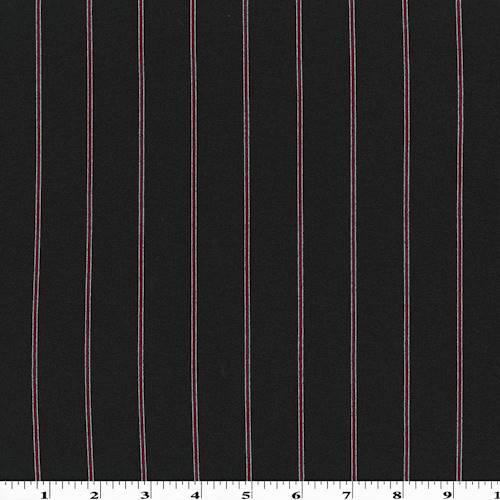 *4 3/8 YD PC--Black/Red/White Rayon Blend Stripe Double Knit