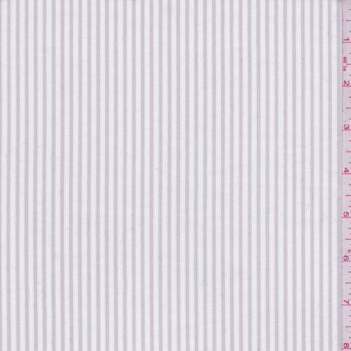 *1 1/4 YD PC--White/Taupe Stripe Textured Suiting