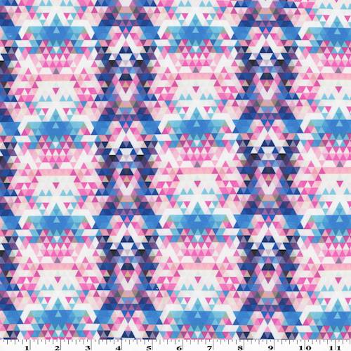Purple/Blue/Multi Triangle Mosaic Print Jersey Knit 78052