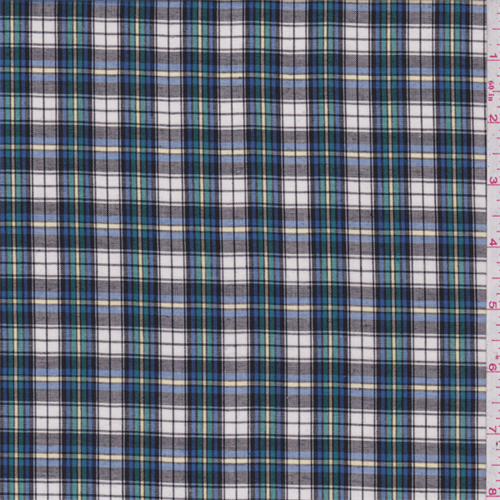 *2 5/8 YD PC--White Multi Plaid Shirting