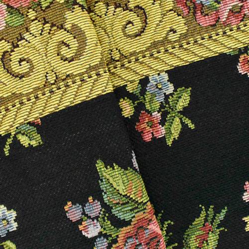 Pink/Black/Multi Bordered Floral Tapestry DFW55047