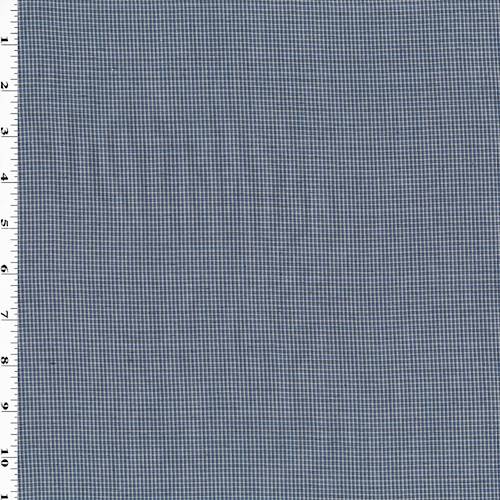 Black/Blue/White Mini Plaid Shirting 77542