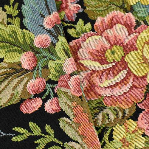Black/Pink/Multi Floral Tapestry Home Decorating Fabric DFW55081