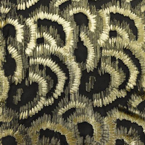 Metallic Gold/Black Abstract Jacquard Chiffon 78486