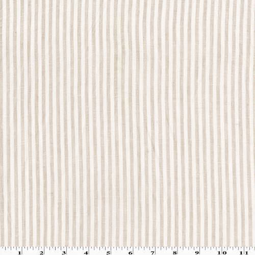 *1 1/2 YD PC--Sand Beige/White Stripe Linen Blend