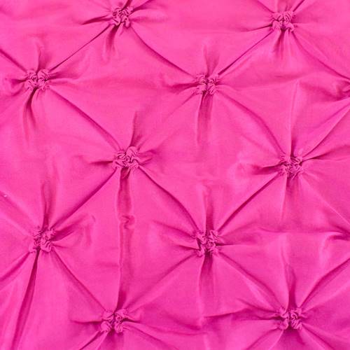 Fuchsia Pink Floral Embroidered Ruche Taffeta 78483