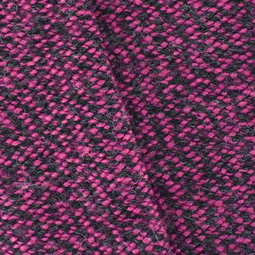 Fuchsia Pink/Black Wool Blend Texture Sweater Knit 78427