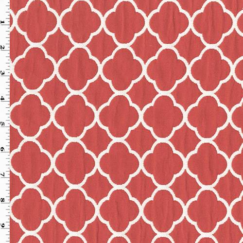 Red/White Quatrefoil Matelasse Home Decorating Fabric DFW55131