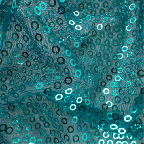 Turquoise Circle Sequin Mesh