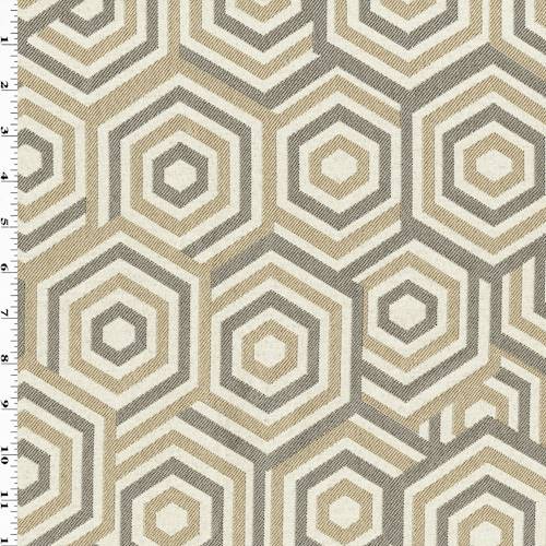 Gray/Beige Hexagon Jacquard Home Decorating Fabric DFW55267