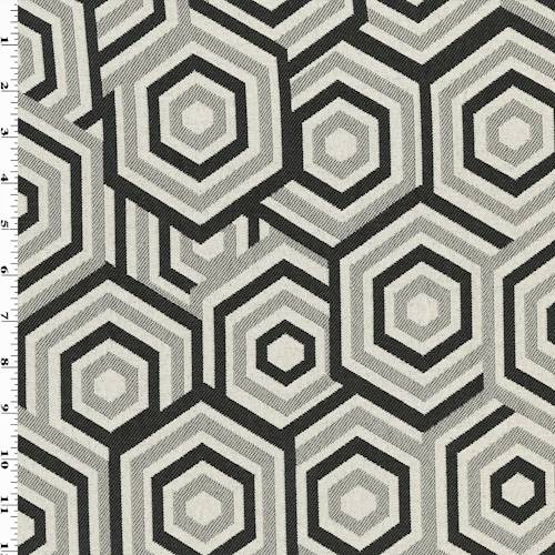 Black/Gray Hexagon Jacquard Home Decorating Fabric DFW55268