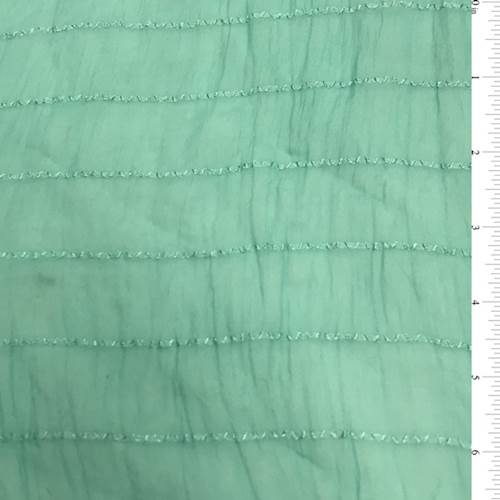 *2 5/8 YD PC--Seafoam Embroidered Crinkled Chiffon