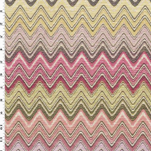 Pastel Lilac/Multi Wave Chevron Jacquard Decorating Fabric DFW55308