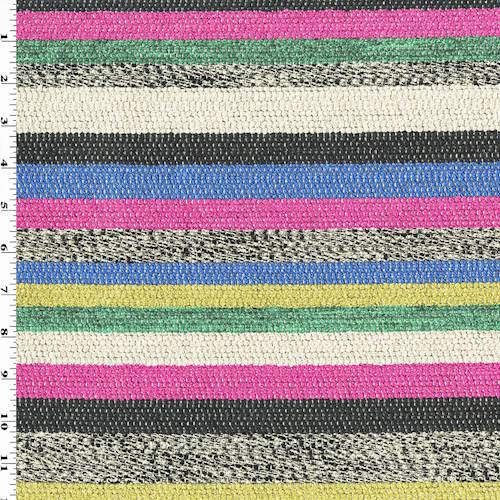 Pink/Green/Multi Texture Boucle Stripe Home Decorating Fabric DFW55339