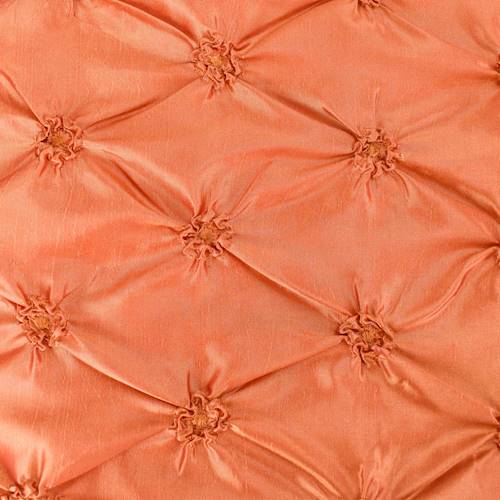 Golden Orange Iridescent Floral Embroidered Ruche Taffeta 78629