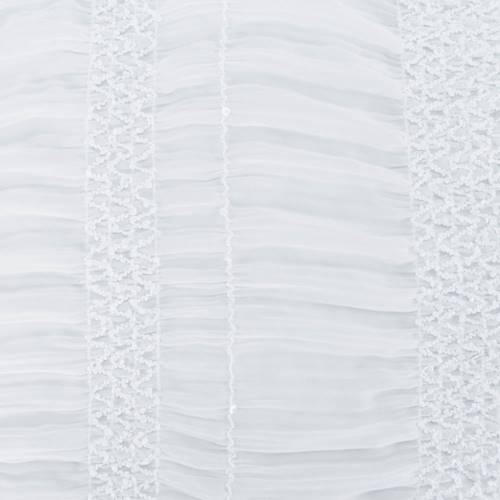 White Sparkle Ruche Stripe Chiffon 78623