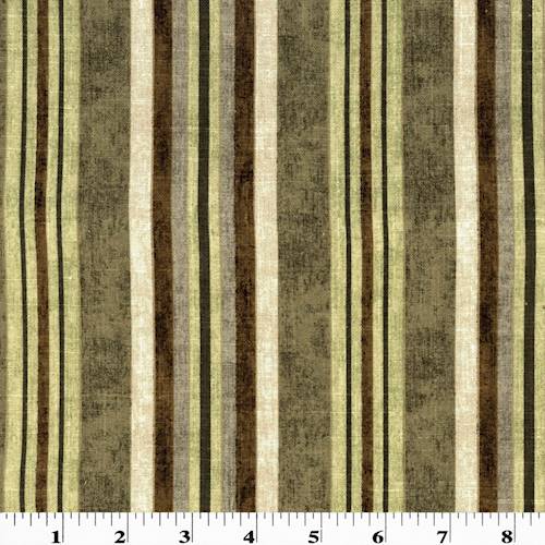 *2 1/2 YD PC - Seaweed Green Multi Mill Creek Stripe Print Decorating Fabric DFWX0193-X