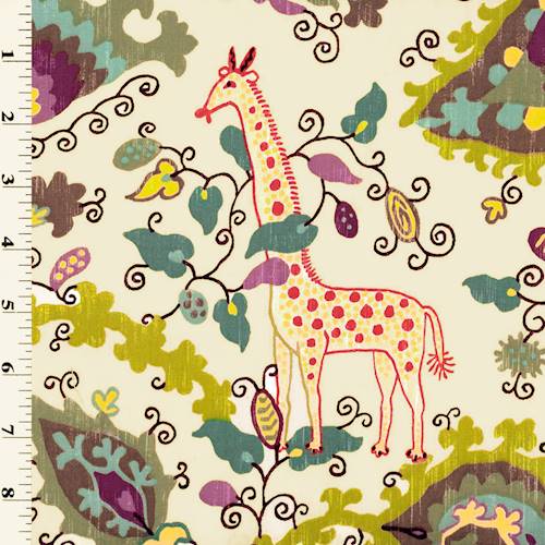 *5 YD PC - Multi Braemore Animal Garden Cotton Twill Decorating Fabric DFWX0240-X