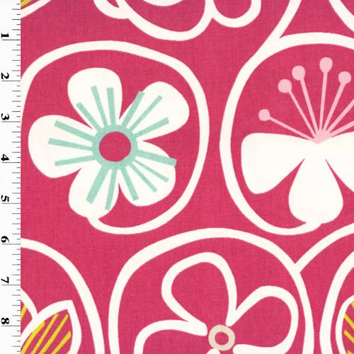 *1 YD PC -Pink/Multi P/Kaufmann Flower Print Canvas DFWX0336-X