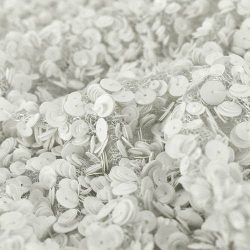 Porcelain White/Silver Sparkle Sequin Mesh 78907