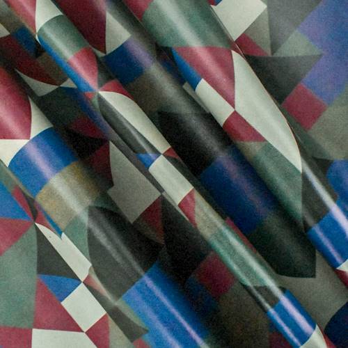 Maroon Red/Multi Geometric Print Vinyl 78728