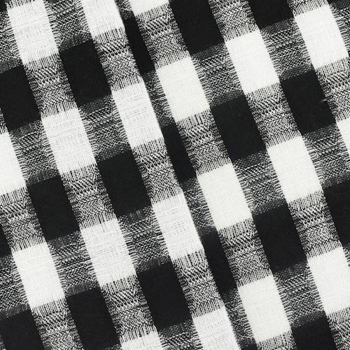 *1 5/8 YD PC--Black/White Checkered Plaid Jacquard Suiting