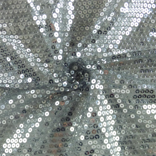 *3 1/2 YD PC--Metallic Platinum Sequin Mesh