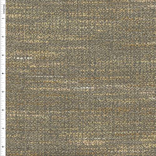 *3 3/8 YD PC-Grey/Gold Chenille Textured Home Decor Fabric DFWX0410-X