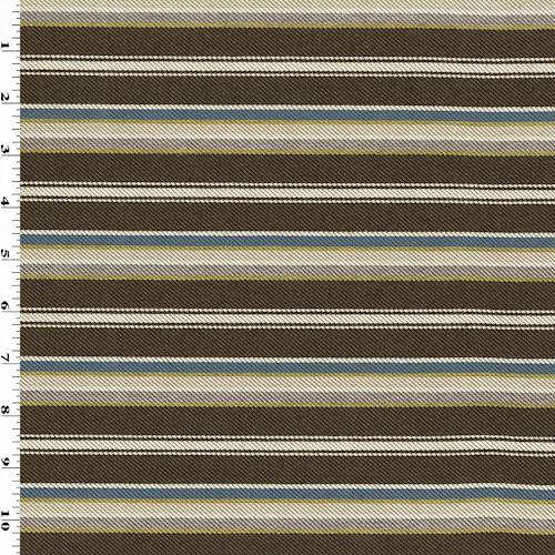 Brown/Mauve/Multi Stripe Twill Woven Decorating Fabric DFW55415