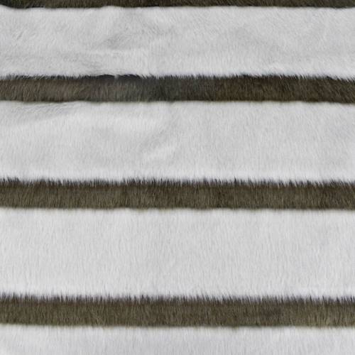 Silver Gray/Brown Stripe Faux Fur Knit DFW10819