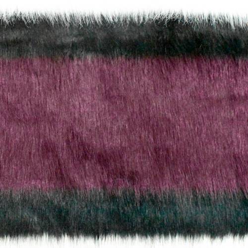 Black/White/Wine Pile Stripe Faux Fur DFW10825