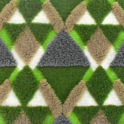 Green/Brown/Multi Abstract Fleece Knit DFW10828