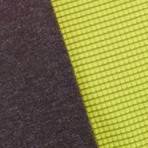 Yellow/Maroon Brown Grid Fleece Double Knit DFW10899