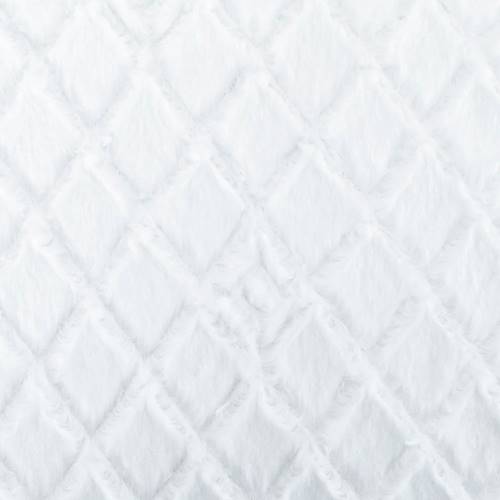 Pure White Diamond Trellis Minky Faux Fur Knit DFW10909