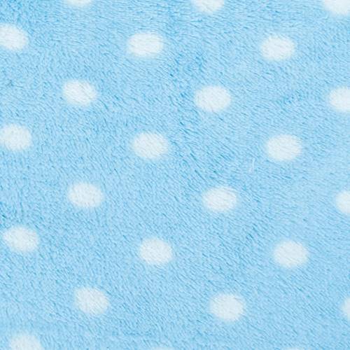 Pastel Blue/White Polka Dot Double Sided Sherpa Fleece Knit DFW10919