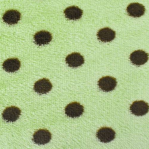 Green/Brown Polka Dot Double Sided Sherpa Fleece Knit DFW10920