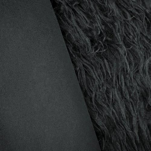 Black Double Sided Shaggy Pile Faux Fur/Suede DFW10939
