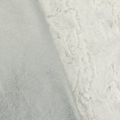 Silver/White Double Sided Faux Fur/Printed Faux Suede DFW10942
