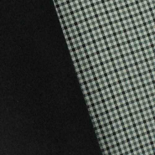 Gray/Black Wool Blend Fleece Back Checkered Plaid Jacketing 70236