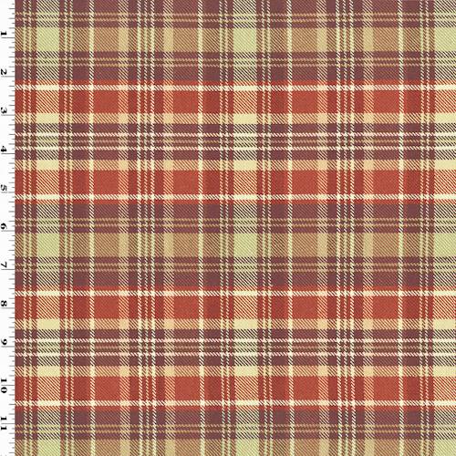 Burnt Orange/Brown/Multi Plaid Twill Home Decorating Fabric DFW55497
