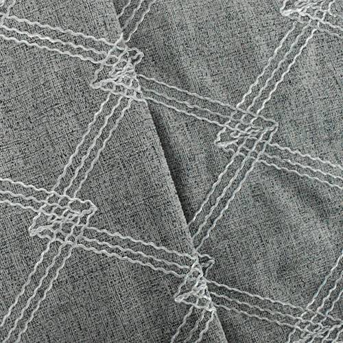 Gray Diamond Trellis Embroidered Chenille Decorating Fabric DFW55530